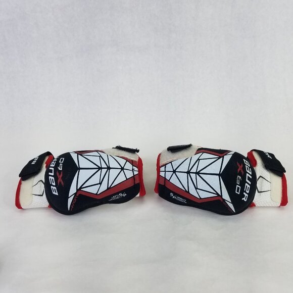 Bauer Vapor X60 Elbow Pads Guard Jr Small Hockey Hook Loop 3 Straps Hard Shell - Picture 2 of 16